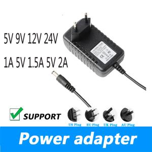 DC 전원 공급 장치 5V 9V 12V 24V 1A 5V 1.5A 5V 2A 웹캠 충전 케이블 전원 어댑터 영국 플러그 호주 플러그 5.5*2.1MM