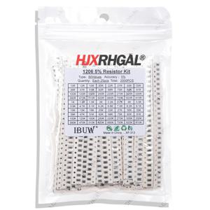 2000PCS 10 ohm-910K ohm 1206 SMD 저항기 키트 모듬 세트 5% 80값*25PCS SMD 저항기 10K 470/100/680 ohm 저항 팩