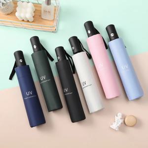 8-립 자동 고품질 우산 - 원터치 열기/닫기, 남성 및 여성을 위한 컴팩트한 접이식 디자인, 네이비 및 블랙, 비즈니스 및