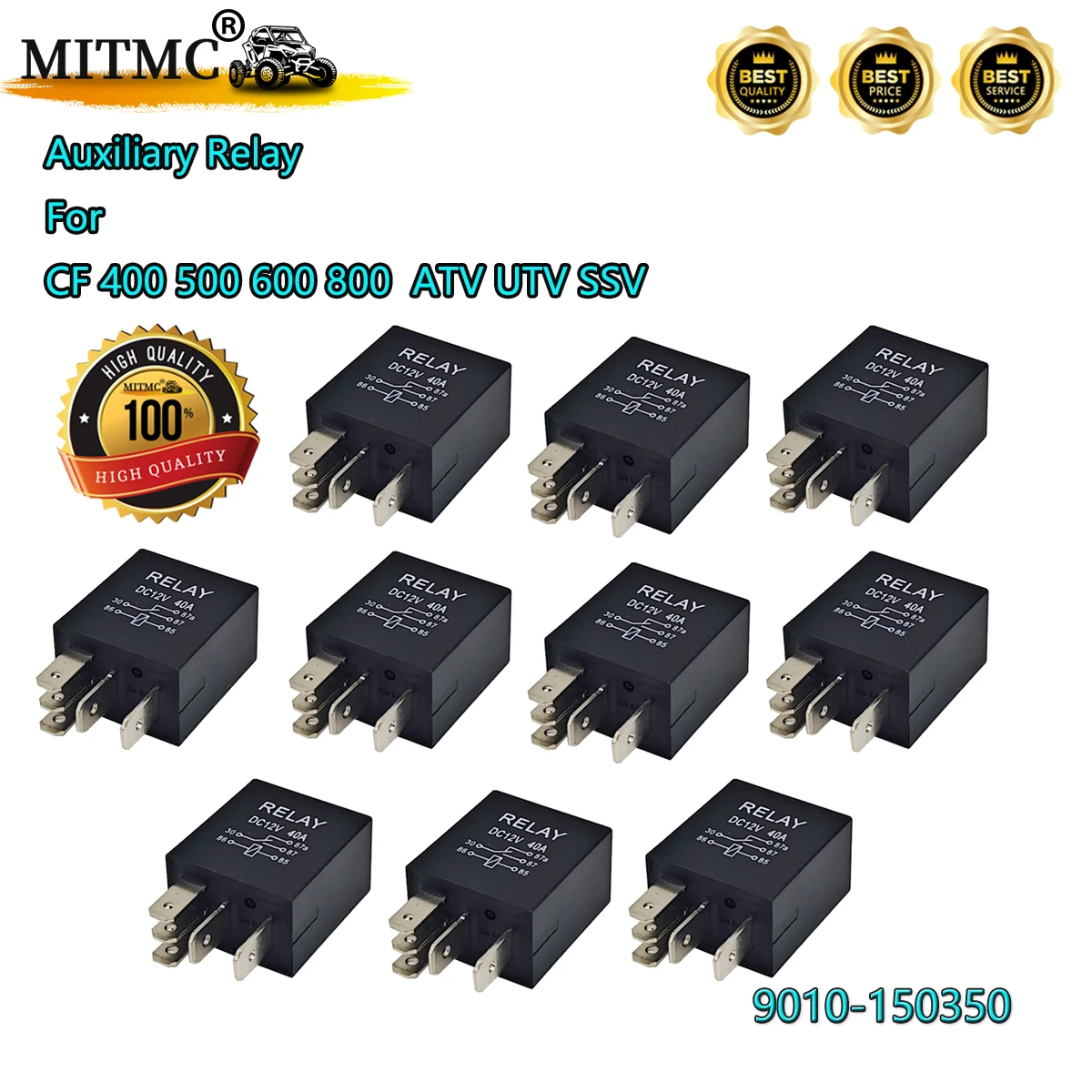 CF Cforce 400AU CF500 600 800 Rancher 500 X5 X6 X8 Zforce 800/Z8 ATV UTV SSV 9010-150350 용 10Pcs 보조 릴레이