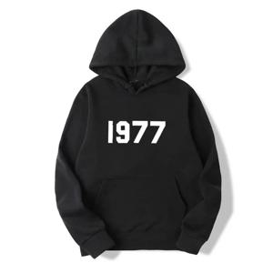 1977 에디션 트렌디 후드 스웨트셔츠 - 인기 힙합 스트리트웨어 - 심플 스타일 - 인기 판매 스포츠 봄/가을