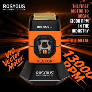 로지어스 RS-999 남성용 전기면도기 13000RPM 마그네틱 벡터 모터 풀 메탈 도크 포함 2000mAh 이발소용 수염 트리머 머신