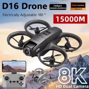 D16 미니 드론 8K HD 듀얼 카메라 전문가용 180 °   전기식 조절 가능 GPS 위치 지정 장애물 회피 무브러쉬 드론 15000M