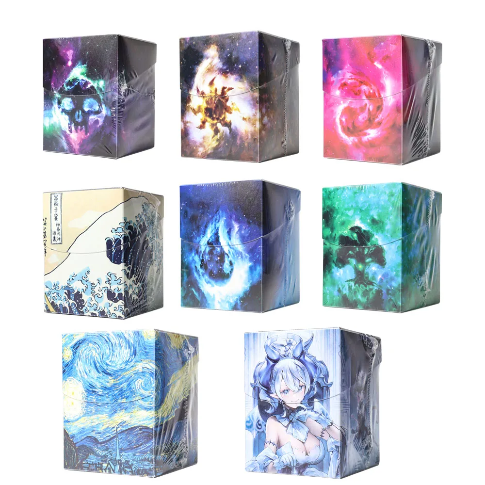 100+ 베이직 랜드 플라스틱 트레이딩 카드 박스, 더블 슬리브 카드 수납 가능, TCG/CCG 카드 덱 케이스 (MTG/YGO용), 2개의 디바이더 포함