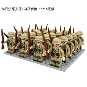24개의 PC 제2차 세계대전 군사 시리즈, 빌딩 블록, 피규어, 장난감, 미니 피규어, 휴머노이드 인형, 장난감, 생일 선물.