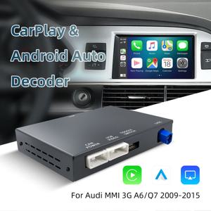 아우디 A6 Q7 2009-2015 MMI 3G 시스템 6.5/7인치 화면 OEM 업그레이드용 무선 CarPlay 안드로이드 오토 레트로핏 키트 디코더 박스