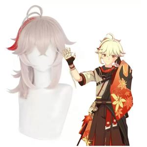 HAIRJOY ​​합성 헤어 Genshin Impact Kaedehara Kazuha 코스프레 가발 로즈 네트