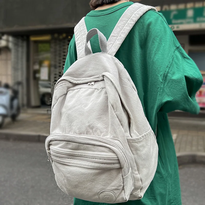 트렌디 한 여성 캔버스 노트북 대학 배낭 멋진 레이디 빈티지 책 가방 새로운 여성 귀여운 학생 배낭 패션 소녀 학교 가방