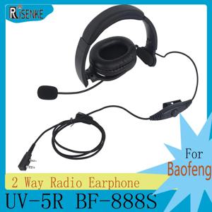 RISENKE-Baofeng UV-5R BF-888S Retevis Kenwood TK-3101 TK-2312 라디오용 마이크 노이즈 이어피스가있는 워키토키 오버헤드 헤드셋