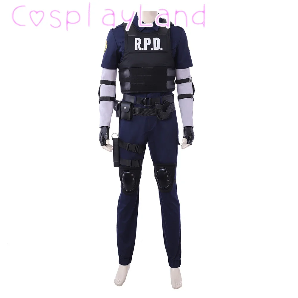 레지던트 2 코스프레 레온 스콧 케네디 코스프레 의상 레온 조끼 남자 할로윈 의상 Masqurade Comic Con Roleplay Suit