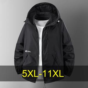 여름 얇은 재킷 남자 11XL 플러스 사이즈 재킷 통기성 패션 캐주얼 솔리드 컬러 후드 재킷 남성 빅 사이즈 11XL