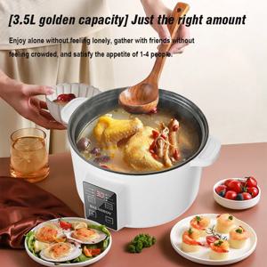 220V 전기 밥솥 논스틱 조리 3.5L 핫팟 다기능 전기 밥솥 스마트 밥솥 가정용 전기 핫팟