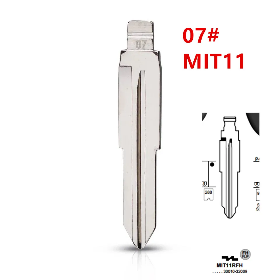 10개 07 #   MIT11 MIT11R keydiy KD xhorse VVDI JMD 용 Mitsubishi 용 금속 Uncut 빈 플립 원격 키 블레이드