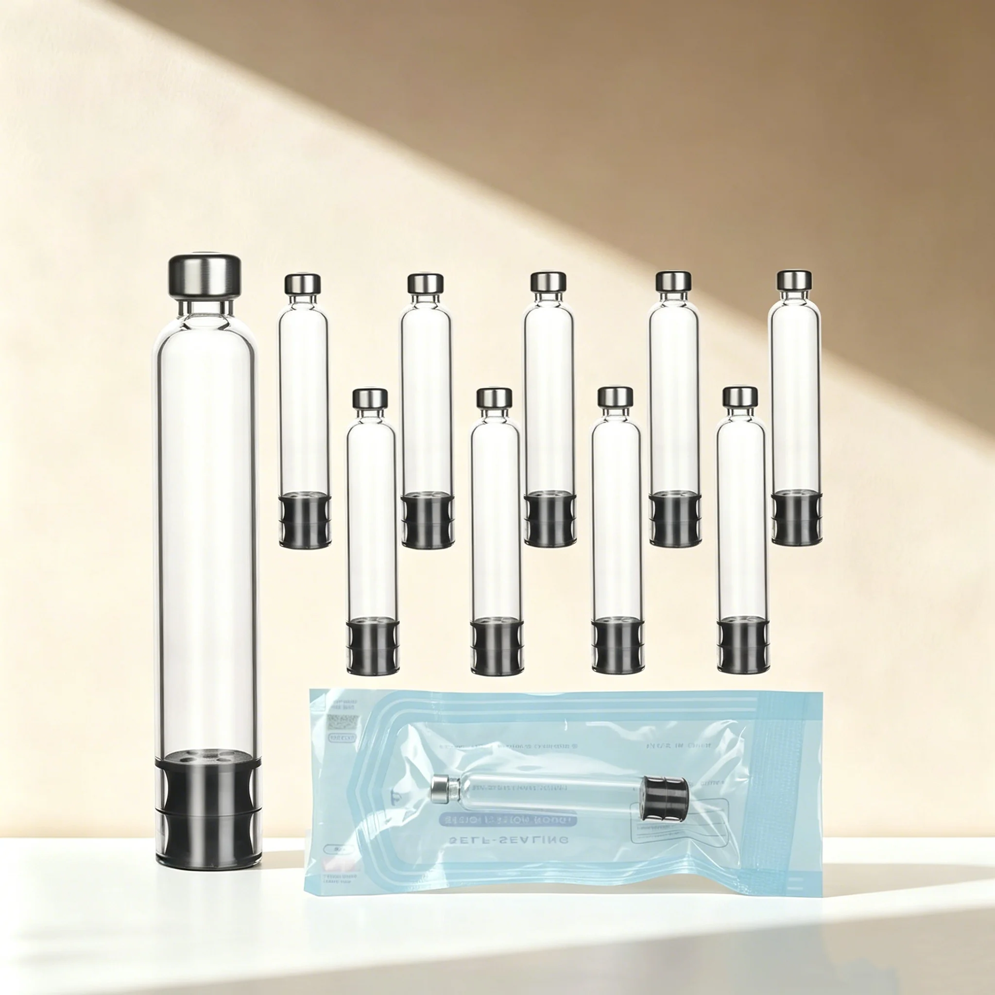 10/20/30/40/50개입 멸균 개별 포장 3ml 인슐린 펜 카트리지, 일회용 인슐린 주사 소모품 슬리브