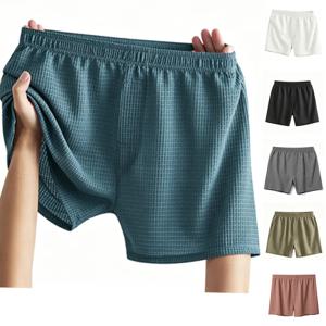 남성용 아로 팬츠 아이스 실크 시원한 착용감 루즈핏 통기성 좋은 남성용 심리스 드로즈 남성 속옷 남성 파자마 팬츠