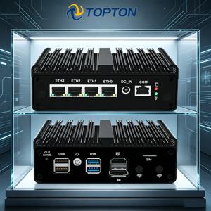 탑톤 뉴 인텔 N150 방화벽 컴퓨터 J5005 J6412 6305 4x2.5G i226 LAN 산업용 팬리스 미니 PC OPNsense pfSense 홈 서버