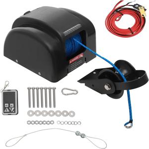 브루스 앵커 45LBS 전동 보트 앵커 윈치 리모컨 100ft 앵커 로프 12V 윈들러스 키트 24ft 보트용