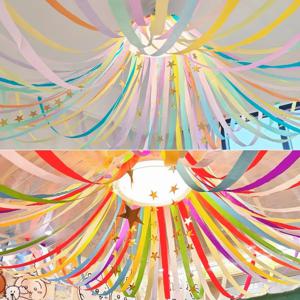 컬러 크레이프 종이 세트는 생일, 새해, 크리스마스, 부활절, 거실 및 침실 장식에 적합합니다.
