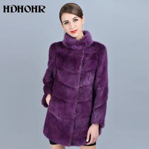 HDHOHR 2026 고품질 리얼 밍크 퍼 코트 패션 퍼플 통근-레저 천연 밍크 재킷 따뜻한 스탠드 칼라 퍼 재킷