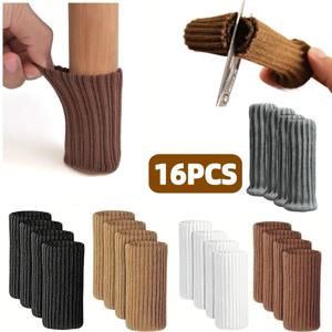16PCS 니트 의자 다리 침묵 보호 커버 도어 핸들 마모 방지 미끄럼 방지 바닥 스크래치 방지 가구 발 매트
