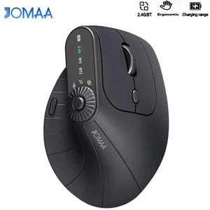 기능 조정 기능이 있는 다중 장치 수직 인체공학적 마우스 Kno PC 태블릿용 충전식 2.4G Bluetooth 무선 마우스