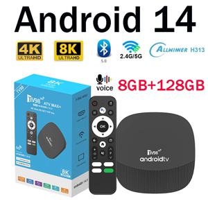 TV98 ATV 맥스 플러스 TV 박스 8K 4K 안드로이드 14 셋톱 박스 4G 5G 8GB 128GB 음성 리모컨 WiFi 미디어 플레이어 울트라 스마트 TV 박스 IPTV