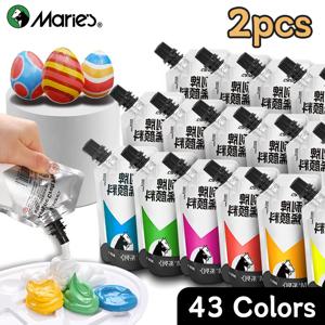 43 가지 색상 성인용 마리의 2pcs 아크릴 페인트 세트, 계란, 캔버스, 공예, 목재, 유리, 할로윈의 바위 용 100ml/3.38oz