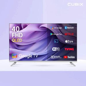 큐빅스 101cm 40인치 FHD QLED 스마트TV 화이트에디션 구글5.0 안드로이드