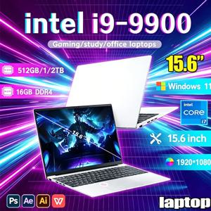 새로운 초슬림 노트북 15.6인치 윈도우 11 프로 32GB 램 1TB/2TB SSD 1920*1080 디스플레이 인텔 I9-9900 게이밍/오피스/학습용 컴퓨터 PC