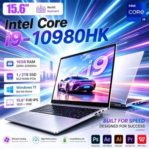 15.6인치 노트북 인텔 코어 I9 10980HK 윈도우 11 프로 32GB DDR4 M.2 2TB SSD 울트라북 컴퓨터 지문인식 잠금해제 WIFI 고속