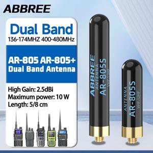 ABBREE AR-805 Plus AR-805S 고이득 듀얼 밴드 안테나 Baofeng UV-5R UV-21 PRO AR-152 PRO 양방향 라디오용 SMA 암 커넥터