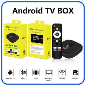 온 4K 안드로이드 13 스마트 TV 박스 4K 쿼드 코어 셋톱 박스 5G 연결 2GB 램 음성 리모컨 스트리밍 미디어 플레이어