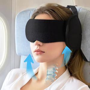 3D 압력 감지 블랙아웃 수면 안대 컨투어드 여행용 베개 100% 블랙아웃 제로 아이 프레셔 수면 마스크 조절 가능