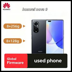 화웨이 노바 9 4G 스마트폰 글로벌 펌웨어 6.57인치 120Hz OLED 커브드 스크린 스냅드래곤 778G 66W 슈퍼차지 중고폰