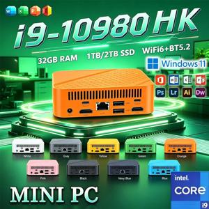 인텔 i9 10980HK 미니 PC 듀얼 LAN 윈도우 11 프로 16GB 램 1TB/2TB M.2 SSD WIFI6 BT5.2 4K HD 게이밍 서버 HTPC 학습용