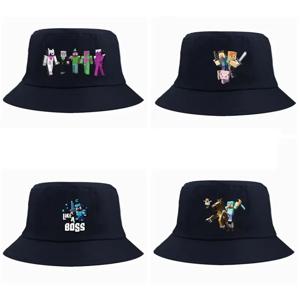 마인크래프트 스티브 어부 모자 좀비 크리퍼 게임 보온 프린팅 모자 스티브 다이아몬드 검 자외선 차단 모자 생일 선물 장난감