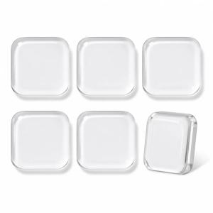 6Pcs 투명 사각형 도어 핸들 벽 범퍼 패드 가정용 자체 접착식 두꺼운 쿠션 벽 보호대