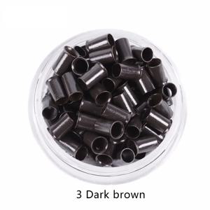 1000Pcs 3.4*3.0*6mm 요금 유로 잠금 구리 튜브 마이크로 링 링크 비즈 스틱 I 팁 헤어 익스텐션 7 색 옵션