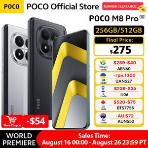 새로운 POCO M8 Pro 5G 스마트폰 글로벌 버전 스냅드래곤 7s Gen 4 NFC 6.83인치 1.5K 120Hz 디스플레이 6500mAh 100W 충전