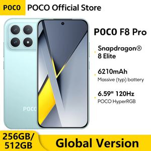 【월드 프리미어】POCO F8 Pro 글로벌 버전 스마트폰 스냅드래곤8 엘리트 6.59인치 120Hz 하이퍼RGB AMOLED 디스플레이 6210mAh 100W 충전