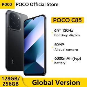 글로벌 버전 포코 C85 스마트폰 128GB 256GB MTK 헬리오 G81-울트라 6.9인치 도트 드롭 디스플레이 50MP 메인 카메라 6000mAh 33W 충전