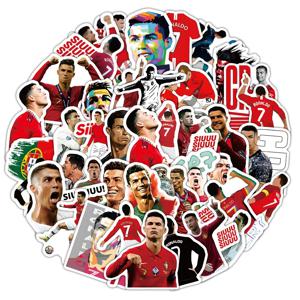 10/60PCS CR7 스티커 만화 축구 스티커 스포츠 낙서 어린이 장난감 팬 선물 장식 냉장고 노트북 기타 자전거 데칼