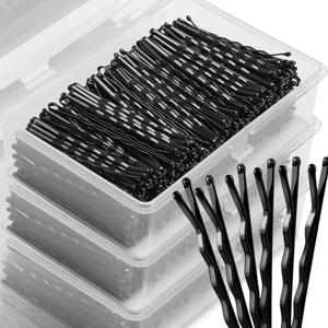 50-600pcs 블랙 스트레이트 라인 헤어 클립 U 자형 바늘 레이디 머리핀 곱슬 물결 모양의 그립 여성 바비 핀 스타일링 헤어 액세서리