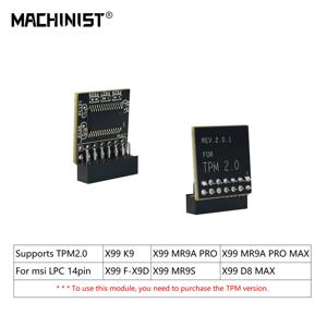 MACHINIST X99 마더보드 TPM2.0 모듈 MSI LPC14핀 인터페이스용 모듈은 X99 K9/X99 MR9S/X99 MR9A PRO(MAX)/X99 D8 MAX를 지원합니다.
