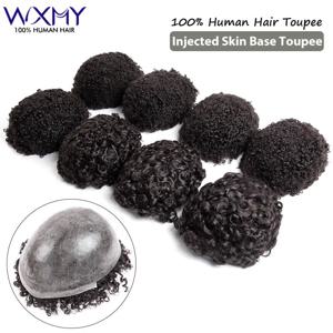 10mm 곱슬머리 인젝션 스킨 남성 가발 남성용 부분 가발 6인치 천연 인모 남성 가발 풀 스킨 부분 가발 남성용 헤어 시스템