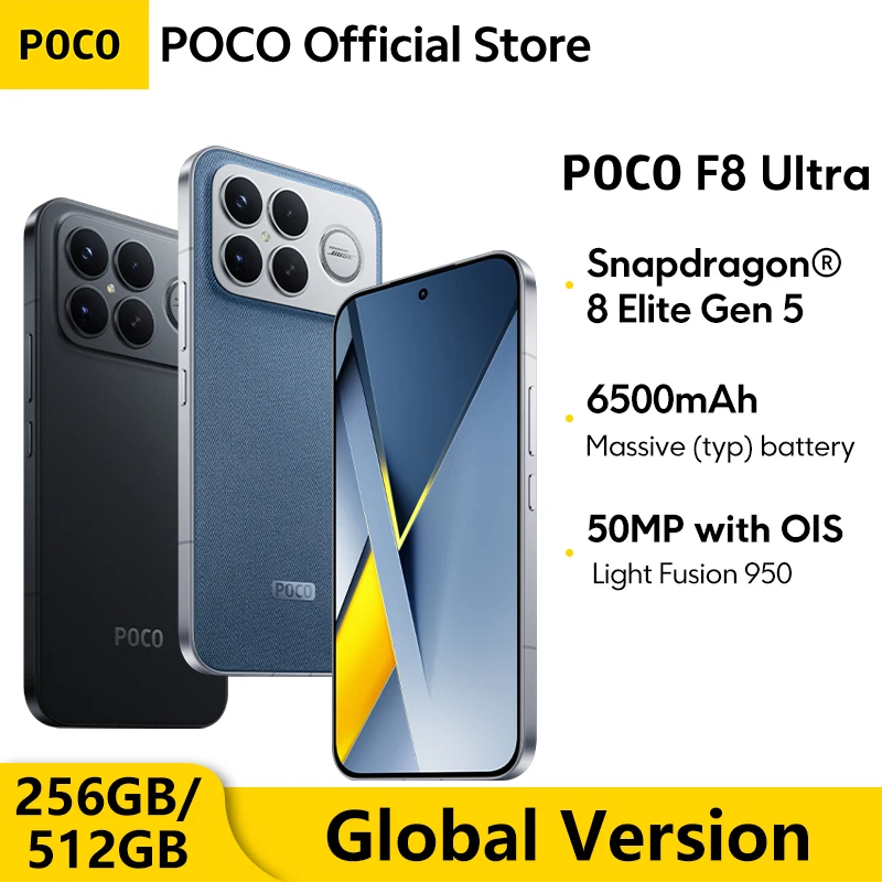 POCO F8 울트라【월드 프리미어】글로벌 버전 스마트폰 스냅드래곤 8 엘리트 5세대 50MP 6.9인치 120Hz 디스플레이 6500mAh 배터리