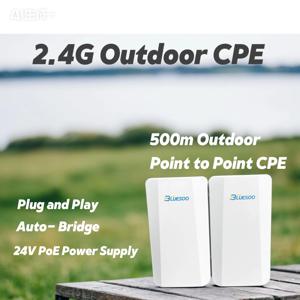 1쌍 300Mbps 야외용 WiFi 브리지 2.4GHz CPE 500M 신호 확장기 AP 액세스 포인트 24V PoE 8dBi 안테나 게인 1쌍 패키지