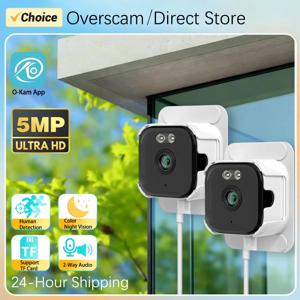 O-Kam Pro 5MP 듀얼 밴드 미니 무선 창문 IP 카메라 간편 설치 보안 네트워크 블랙 라이트 나이트비전 모션 감지