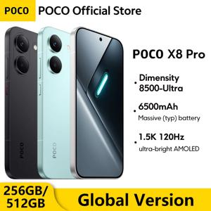 【월드 프리미어】글로벌 버전 POCO X8 Pro 5G 120Hz 초고휘도 AMOLED 디스플레이 스마트폰 1.5K Dimensity 8500-Ultra NFC 50MP