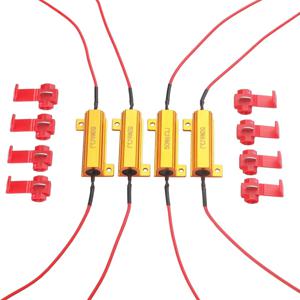 자동차 방향 지시등 전구용 4PCS 50W 6옴 LED 부하 저항 표시기 안정기 플래시 속도 릴레이